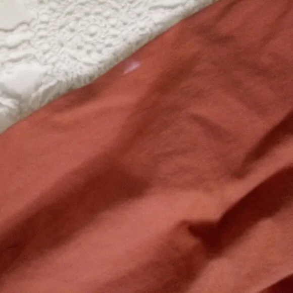 Tiny Wide Leg Pants Orange Pleat Front Ankle Crop Cuffed Hem High Rise S Women - Picture 8 of 10